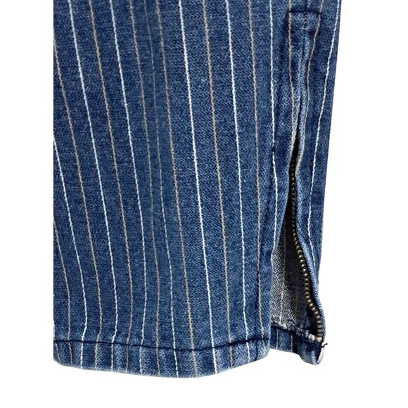 Vintage Cartouche Jeans Womens 13 Waist 26 Blue Pinstriped High Waisted Ankle Zi - Picture 4 of 6